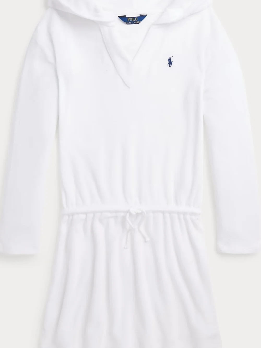 Ralph Lauren White Hooded Kids Cover Up Dress with Logo Size 5T